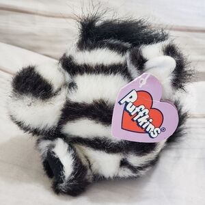 Swibco Puffkins Zack Zebra 4.5" Beanbag Plush Stuffed Animal 1997 With Tag